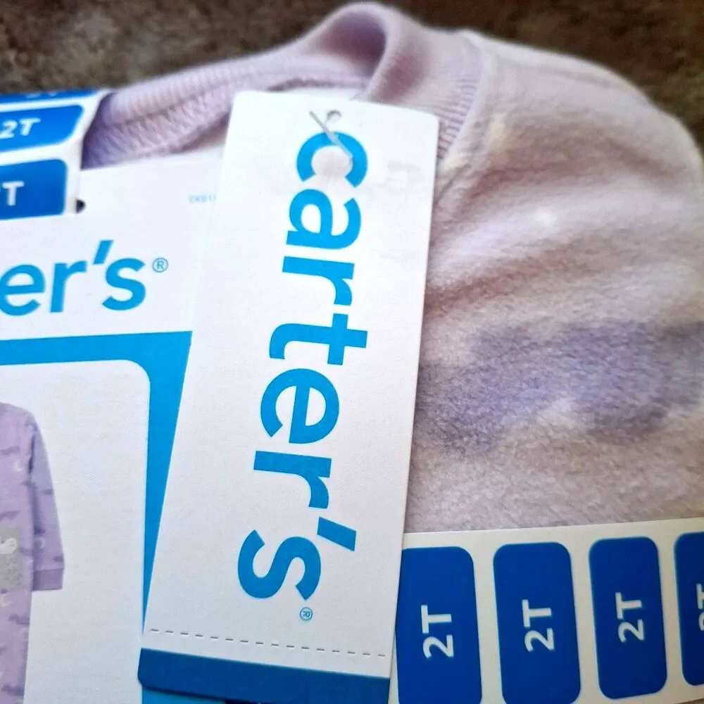 Carter's Fleece Footie Pajama Size 2T - Polyester - Purple, Owl, Clouds NWT
